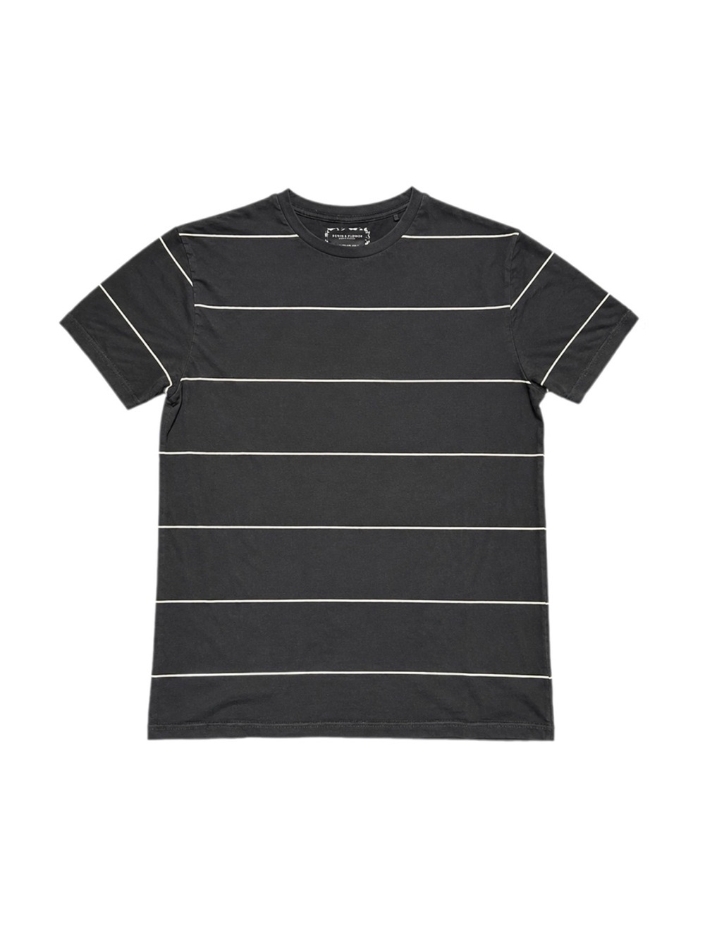 Denim & Flower Ricky Singh Black White Stripe T Blokecore Coastal Nautical Sz M - Picture 2 of 6